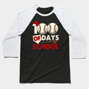 Retro 100 Days Of School Baseball, 100th Day Of School Teacher Baseball T-Shirt